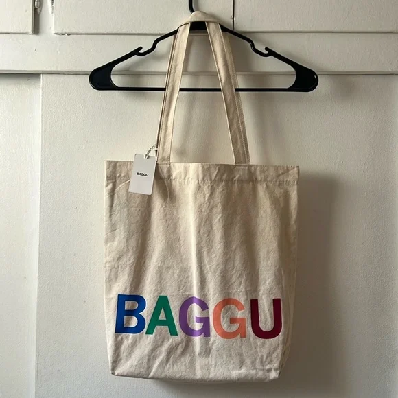 BAGGU Logo Canvas Tote Bag - Picture 1 of 4
